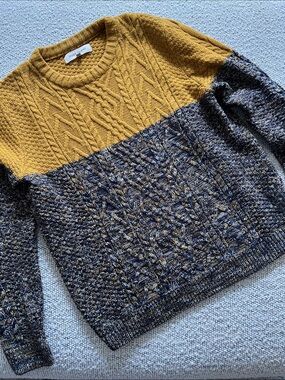 Colorblock Cable Knit Sweater River Island